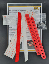 Carregar imagem no visualizador da galeria, Modellbau Deko Set Reifenstapel und Curbs rot weiss