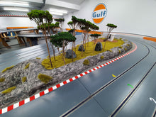 Carregar imagem no visualizador da galeria, Holzbahn mit Curbs rot weiss und Naturbäumen